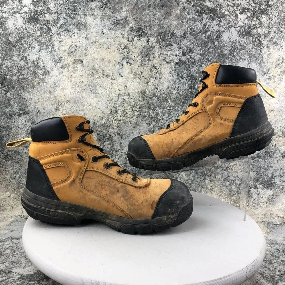 Gravity Defyer Men's Size 11.5 Madik Brown Genuine Leather Lace-Up Work Boots
